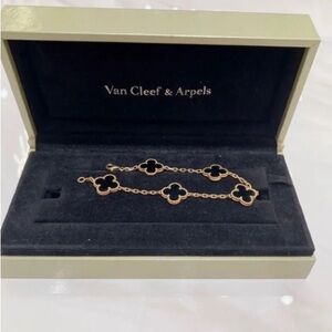 Van Cleef & Arpels Black and Gold Clover Bracelet